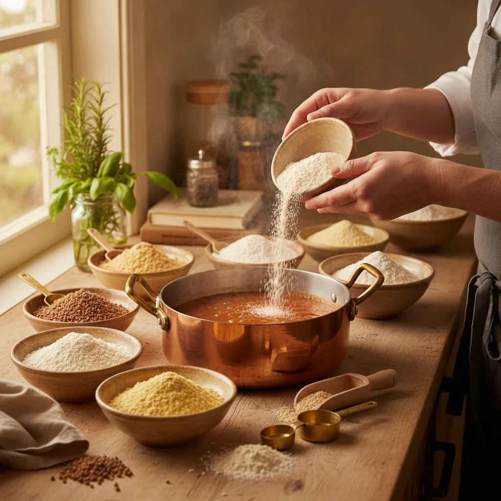 Lire la suite à propos de l’article Farine sans gluten pour épaissir sauce | 7 options
